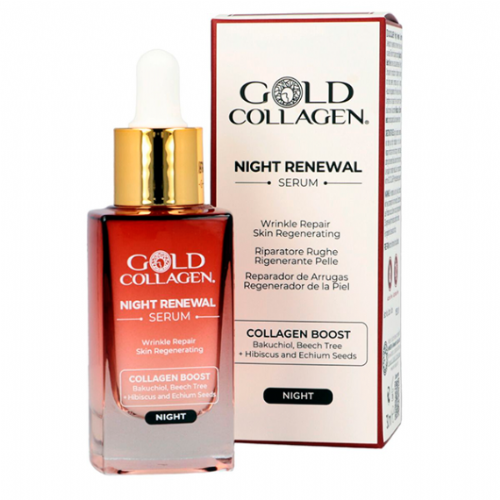Gold collagen night renewal serum