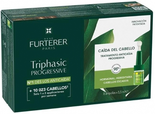 Triphasic progresive tratamiento anticaida progresiva rene furterer 8 frascos 5,5 ml - rene furterer