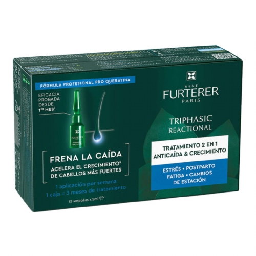 Triphasic tratamiento anticaida reaccional rene furterer 12 ampollas 5 ml - rene furterer