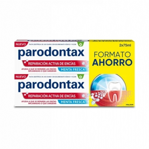 Parodontax refuerza y protege las encias dentifrico 2 tubos 75 ml sabor menta fresca