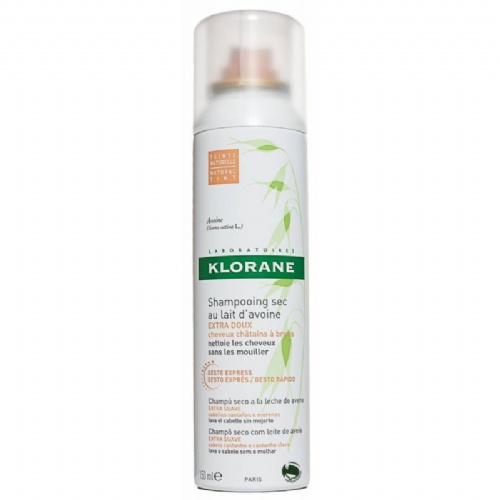 Klorane champu seco extrasuave a la leche de avena cabello castaño o moreno  1 envase 150 ml