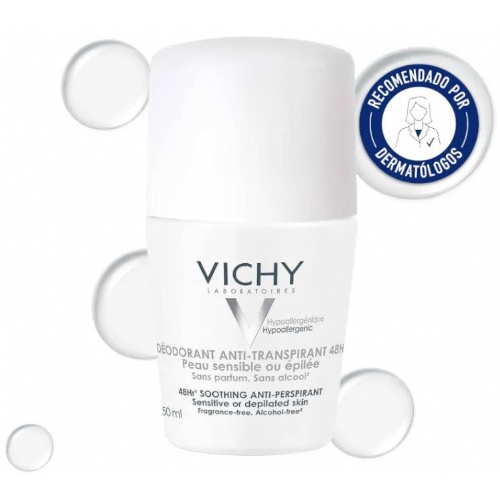 Vichy desodorante p/sensibles o depilada roll-on 50 ml t/bla