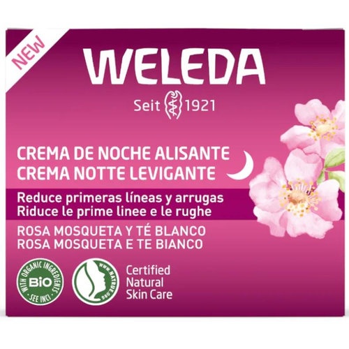 Weleda crema de noche alisante rosa mosqueta y te blanco  1 tarro 40 ml