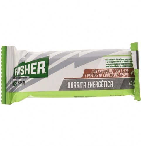 Finisher barritas energeticas (20 barritas sabor chocolate con leche y pepitas)