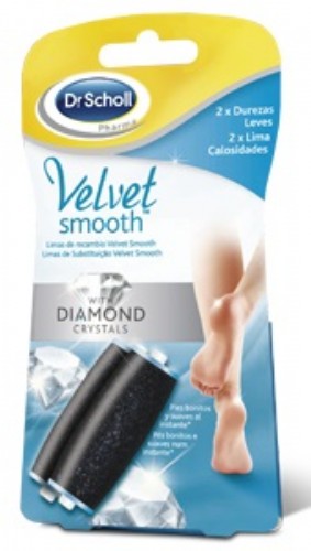 DR SCHOLL VELVET SMOOTH - LIMA ELECTRONICA DIAMOND CRYSTALS RECAMBIO DUREZAS LEVES (2 U RECAMBIO)