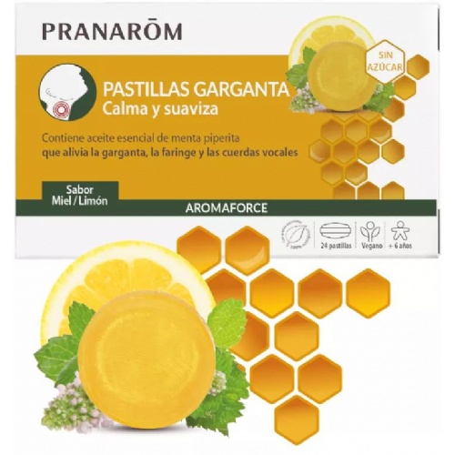 Pranarom aromaforce garganta miel 24 past