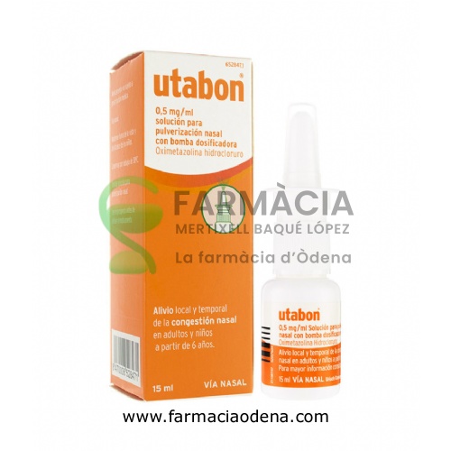 UTABON 0,5 mg/ml SOLUCION PARA PULVERIZACION NASAL CON BOMBA DOSIFICADORA, 1 envase pulverizador de 
