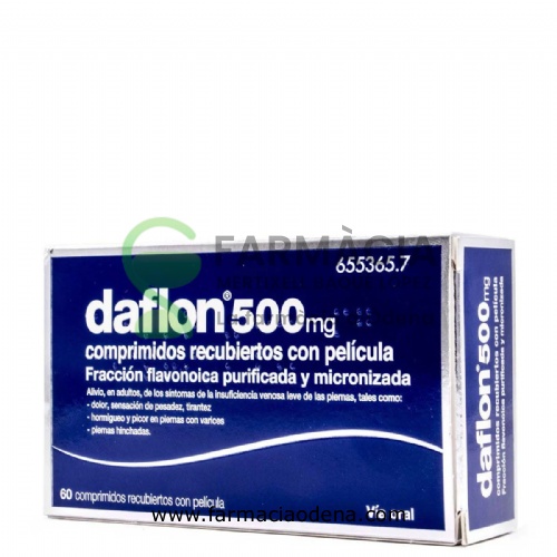 DAFLON 500 MG COMPRIMIDOS RECUBIERTOS CON PELÍCULA, 60 comprimidos
