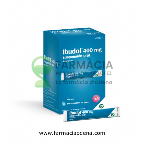 IBUDOL 400 MG SUSPENSION ORAL , 20 sobres