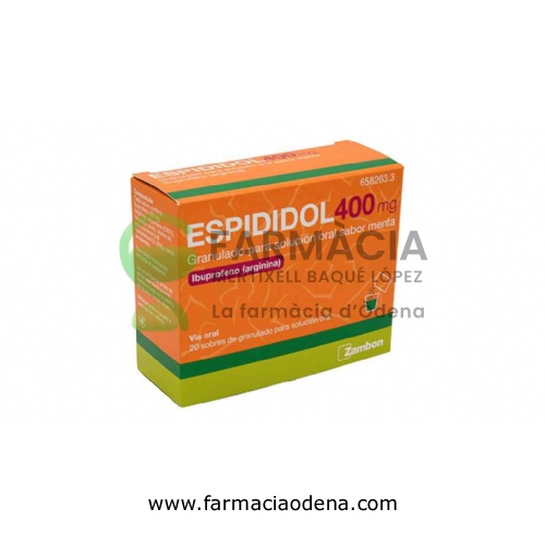 ESPIDIDOL 400 mg GRANULADO PARA SOLUCION ORAL SABOR MENTA , 20 sobres
