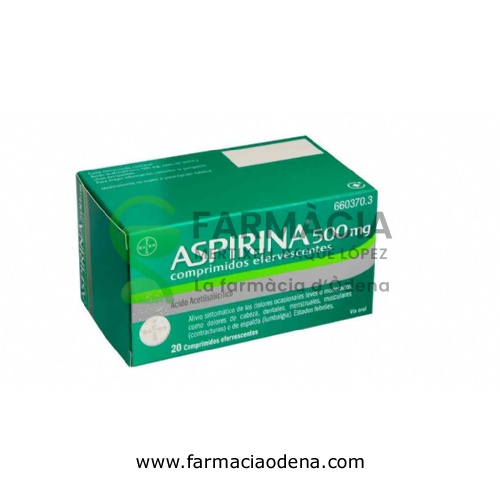 ASPIRINA 500 mg COMPRIMIDOS EFERVESCENTES , 20 comprimidos