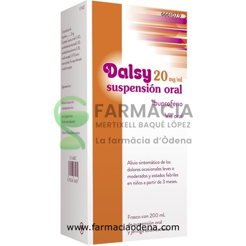 DALSY 20 mg/ml SUSPENSION ORAL , 1 frasco de 150 ml