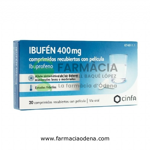 IBUFEN 400 mg COMPRIMIDOS RECUBIERTOS CON PELICULA 20 comprimidos