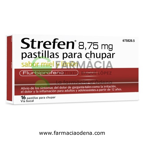 STREFEN 8,75 mg PASTILLAS PARA CHUPAR SABOR MIEL Y LIMON, 16 pastillas