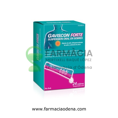 GAVISCON FORTE SUSPENSION ORAL EN SOBRES , 24 sobres