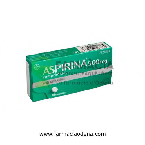 ASPIRINA 500 mg COMPRIMIDOS , 20 comprimidos