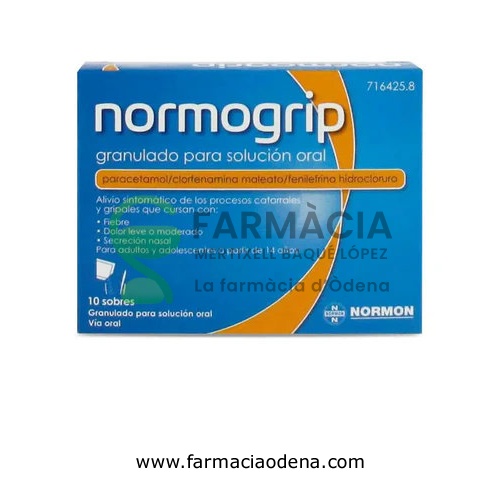 NORMOGRIP GRANULADO PARA SOLUCION ORAL, 10 sobres