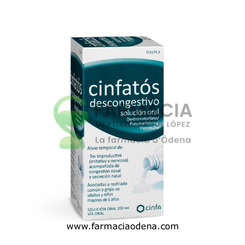 CINFATOS DESCONGESTIVO SOLUCION ORAL, 1 frasco de 200 ml (PET)