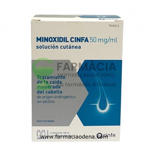 DINAXIL 50 MG/ML SOLUCION CUTANEA, 2 frascos de 120 ml
