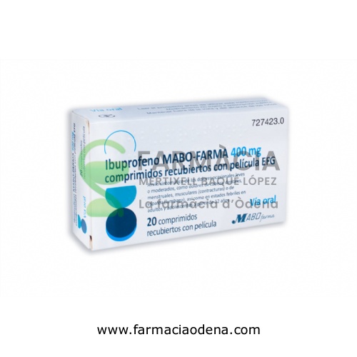 IBUPROFENO MABO-FARMA 400 MG COMPRIMIDOS RECUBIERTOS CON PELICULA EFG,20 comprimidos (PVC/PVDC/AL)
