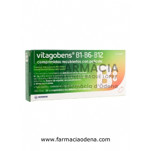 VITAGOBENS B1 B6 B12 COMPRIMIDOS RECUBIERTOS CON PELICULA, 30 comprimidos