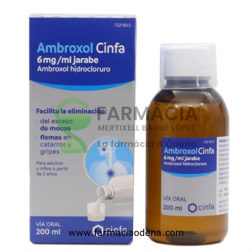 AMBROXOL CINFA 6 MG/ML JARABE, 1 frasco de 200 ml (PET + cierre PP)
