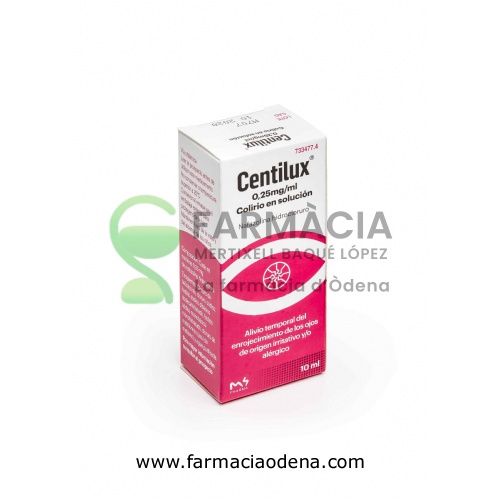 CENTILUX 0,25 mg/ml COLIRIO EN SOLUCION , 1 frasco de 10 ml