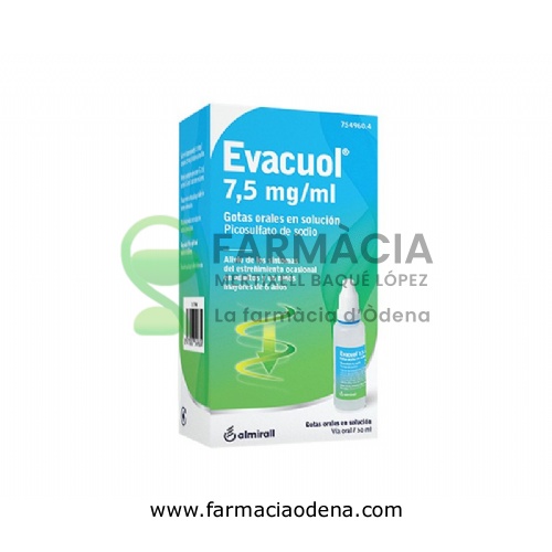 EVACUOL 7,5 mg/ml Gotas orales en solución , 1 frasco de 30 ml