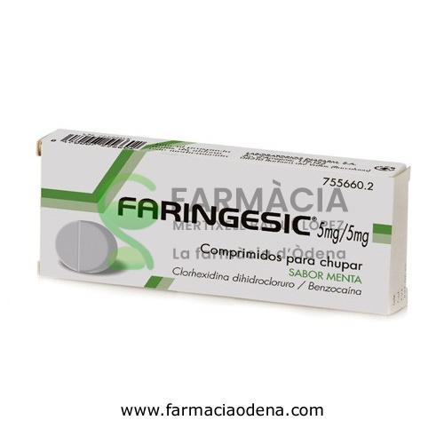 FARINGESIC 5 mg/5 mg COMPRIMIDOS PARA CHUPAR SABOR MENTA 20 comprimidos