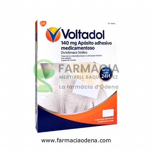 VOLTADOL 140 MG APOSITO ADHESIVO MEDICAMENTOSO, 5 apósitos