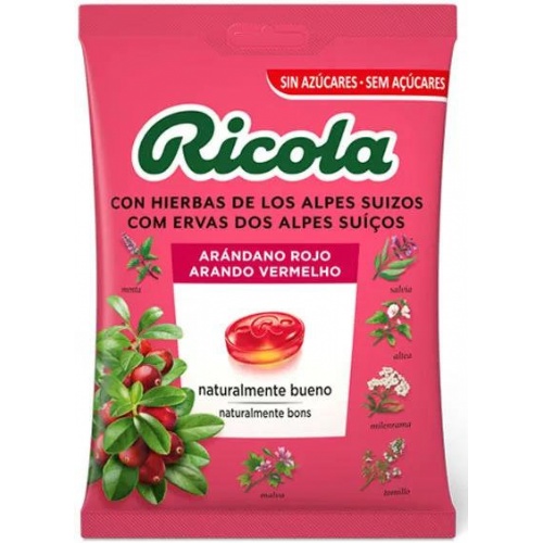 Ricola caramelos sin azucar (1 bolsa 70 g sabor arandano rojo)
