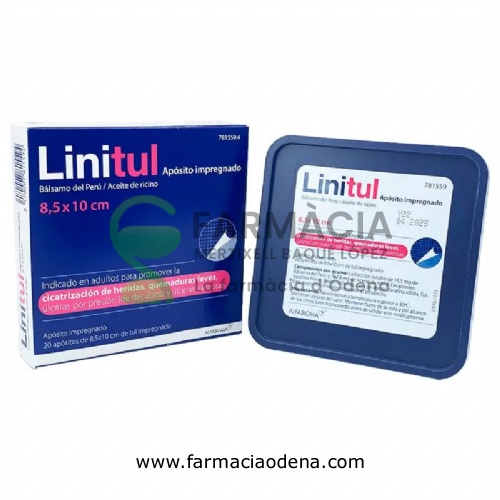 LINITUL APOSITO IMPREGNADO, 20 apósitos de 8,5 x 10 cm