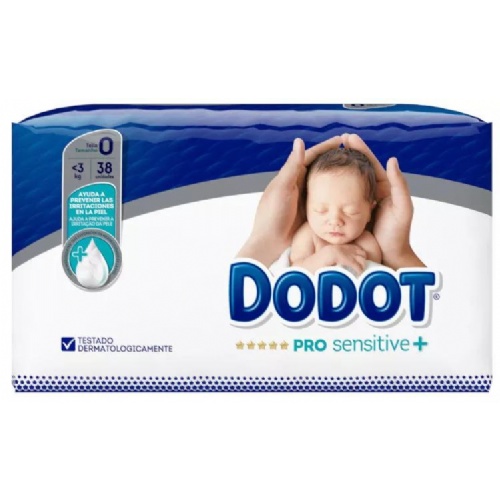 Pañal infantil - dodot pro sensitive (talla  0 <3 kg 38 unidades)