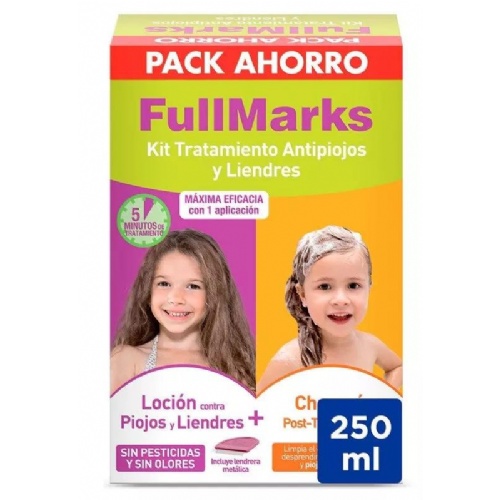 Fullmarks antipiojos y liendres champu + locion pediculicida 1 envase 100 ml + 1 envase 150 ml kit -