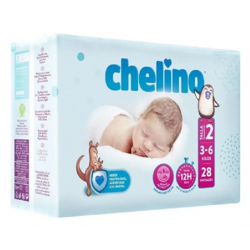 Pañal infantil chelino talla 2 3 - 6 kg 28 pañales - chelino