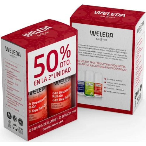 Weleda desodorant roll-on granafda duplo 50%dte