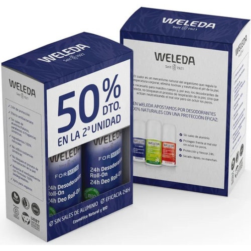 Weleda desodorante roll-on hombre duplo 50% dte