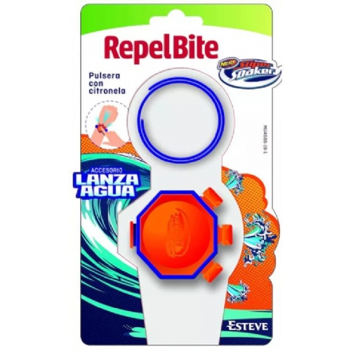 Repel bite pulsera aromatica citronela (con accesorio nerf super sooker 1 u)