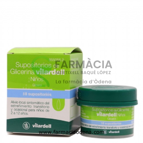 SUPOSITORIOS DE GLICERINA VILARDELL NIÑOS, 18 supositorios