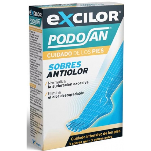 Podosan desodorante pies  gel 3 unidades + polvo 3 sobres