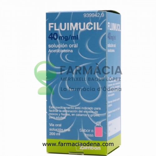 FLUIMUCIL 40mg/ml SOLUCION ORAL , 1 frasco de 200 ml