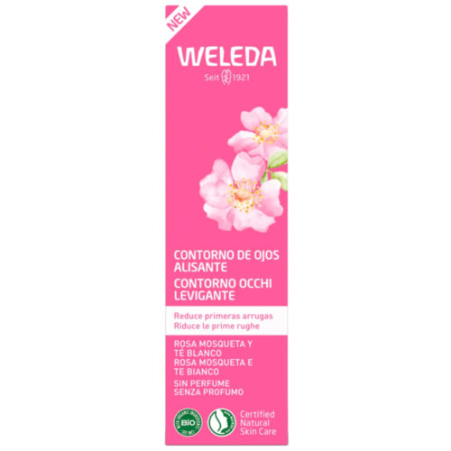 Weleda contorno de ojos alisante rosa mosqueta y te blanco  1 tubo 12 ml