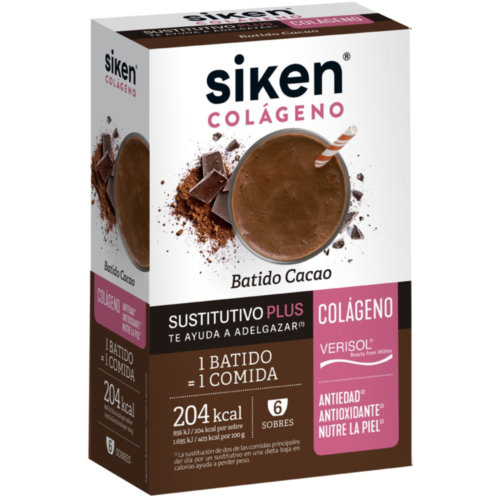 Siken sustitutivo colageno batido  6 sobres 50 g sabor cacao