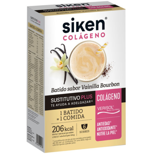 Siken sustitutivo colageno batido  6 sobres 50 g sabor vainilla bourbon
