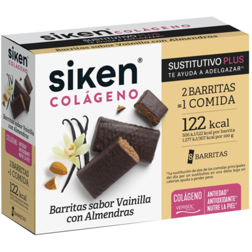 Siken sustitutivo colageno barrita  8 barritas 40 g sabor vainilla