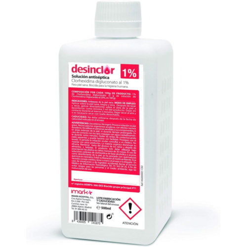 Desinclor clorhexidina solución 1% rosa  500 ml