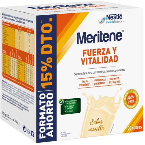 Meritene formato ahorro 30 sobres sabor vainilla