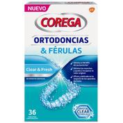 Corega ortodoncias & ferulas  36 tabletas limpiadoras