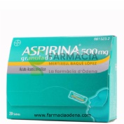 ASPIRINA 500 mg GRANULADO , 20 sobres