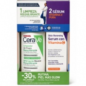 Cerave pack limpiador air foam reequilibrante + serum con vitamina c